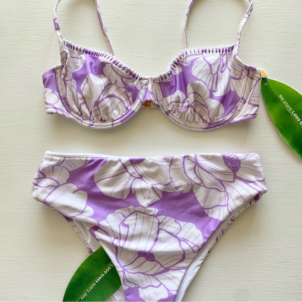 FARM RIO ❥ Purple / Lilac Tropical Bikini SET